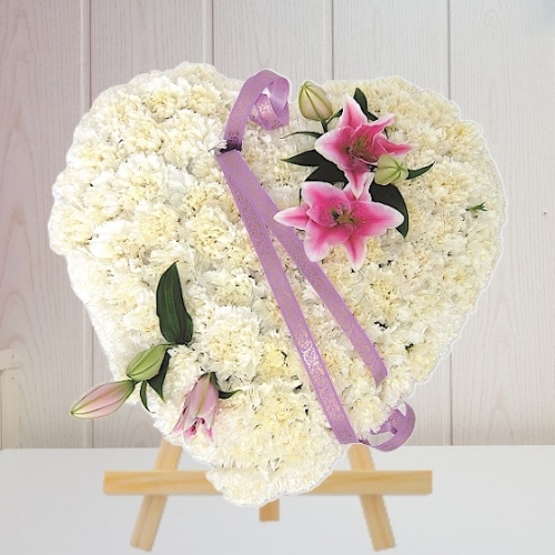 Corazón flores funerales en Libra
